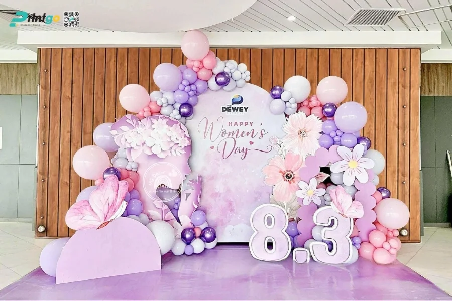Gợi ý những màu sắc thiết kế backdrop 8/3 phù hợp và sang trọng nhất 