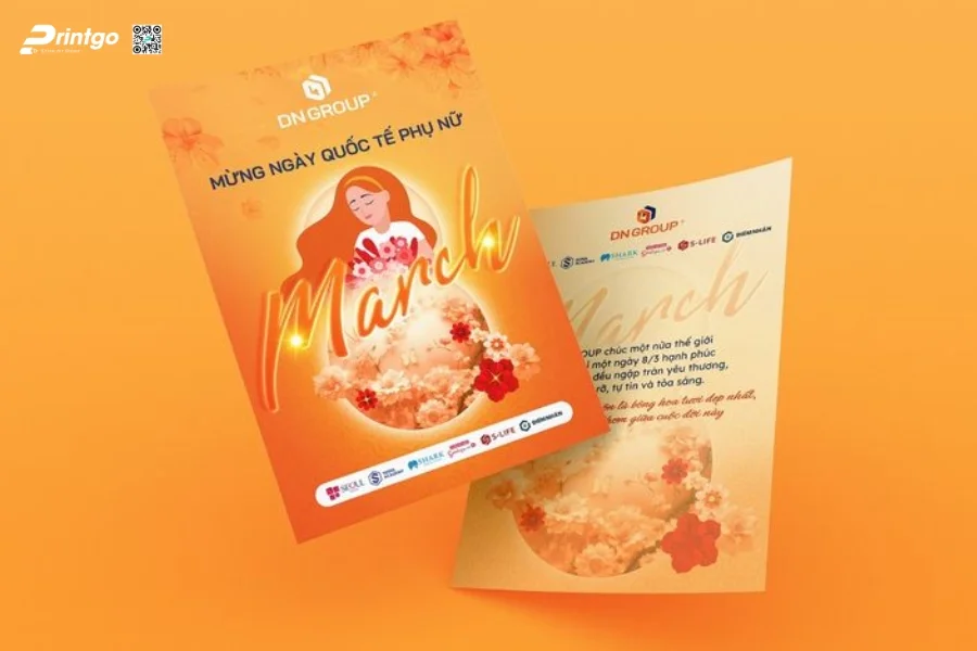 Mẫu thiệp in kèm thư chúc 8/3 khách hàng ấn tượng nhất