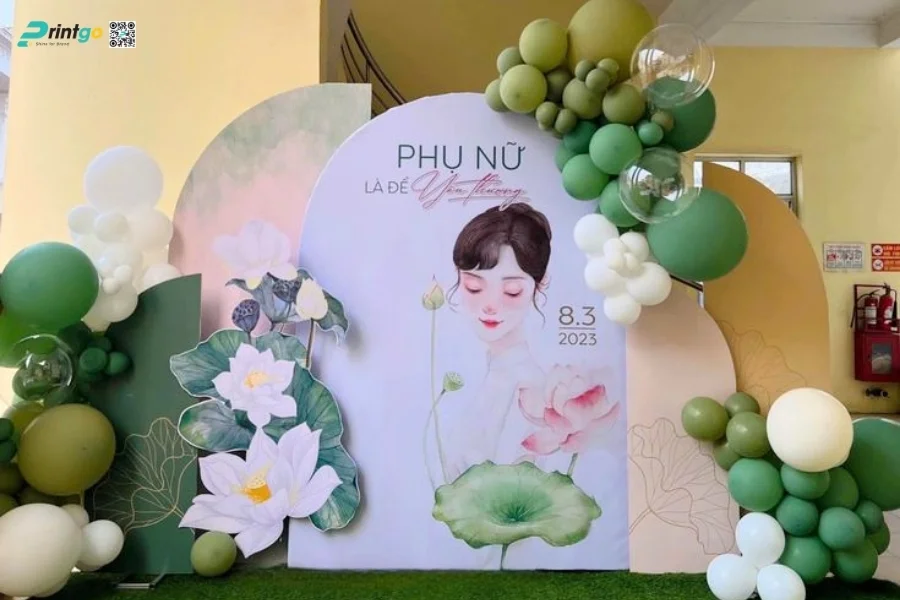 Mẫu backdrop sự kiện 8/3 sáng tạo và ấn tượng nhất