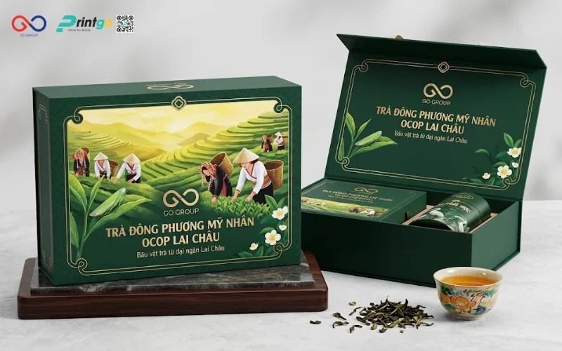 Mẫu hộp trà Đông Phương Mỹ Nhân Lai Châu cải tiến