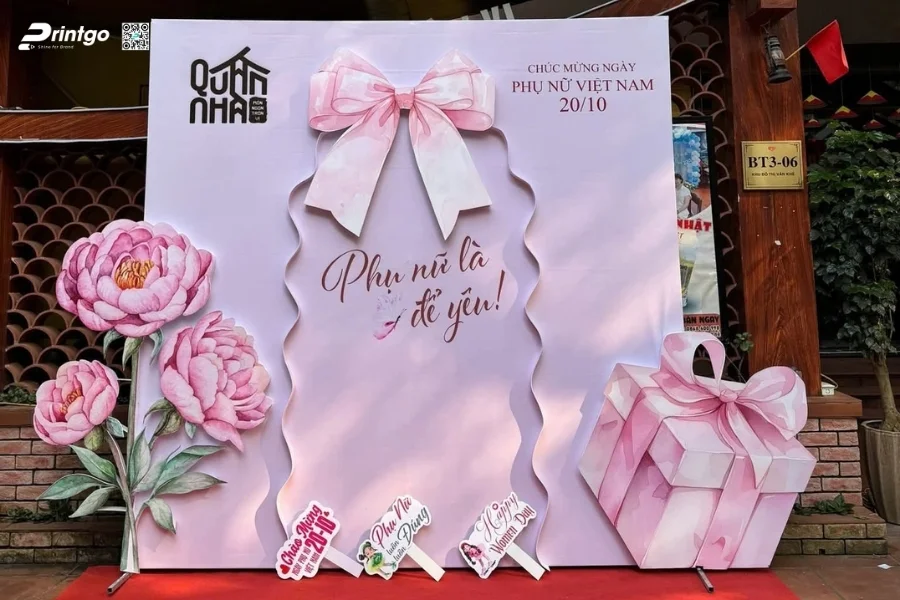 Mẫu backdrop sự kiện 8/3 đẹp dành cho doanh nghiệp