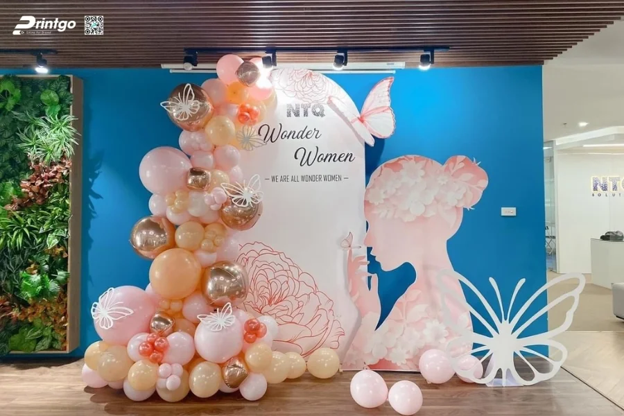 Mẫu backdrop sự kiện 8/3 độc sáng tạo nhất 2026
