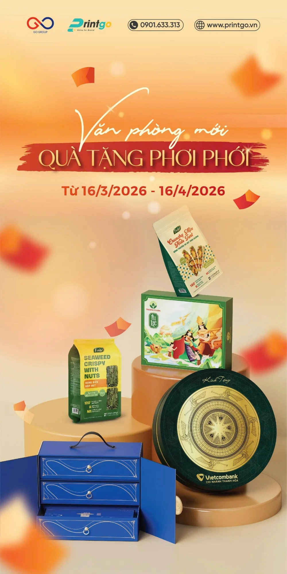 Thông báo chương trình khuyến mãi: Văn phòng mới - Quà tặng phơi phới