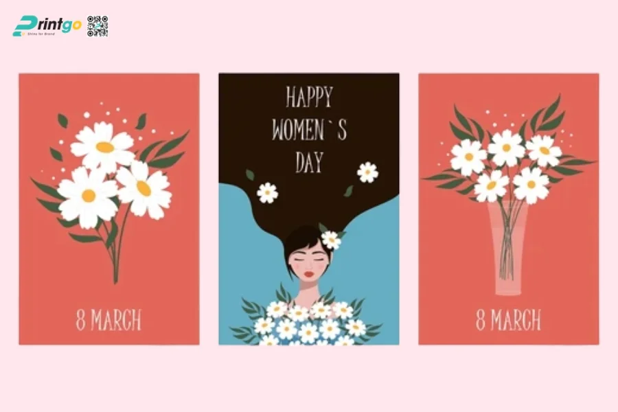 Mẫu thiệp in kèm thư chúc 8/3 khách hàng ấn tượng nhất