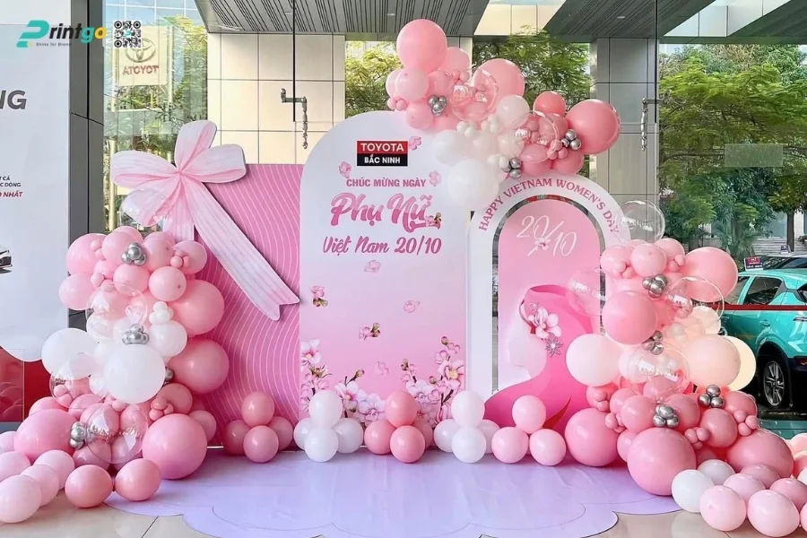Mẫu backdrop sự kiện 8/3 đẹp dành cho doanh nghiệp