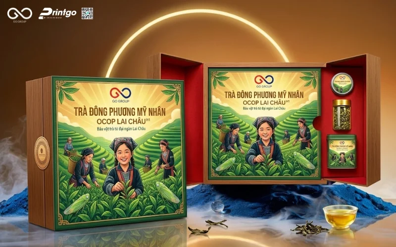 Mẫu hộp trà Đông Phương Mỹ Nhân Lai Châu cải tiến