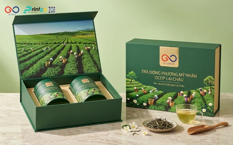 Mẫu hộp trà Đông Phương Mỹ Nhân Lai Châu cải tiến
