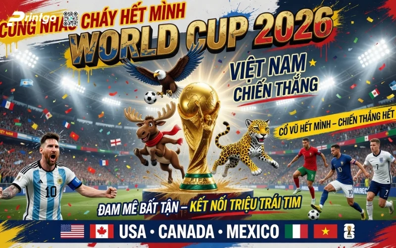 Trọn bộ mẫu băng rôn World Cup 2026 file in ấn