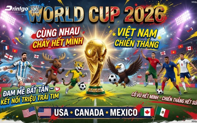 Trọn bộ mẫu băng rôn World Cup 2026 file in ấn