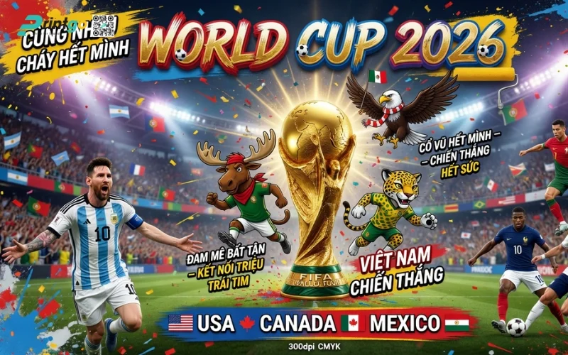 Trọn bộ mẫu băng rôn World Cup 2026 file in ấn