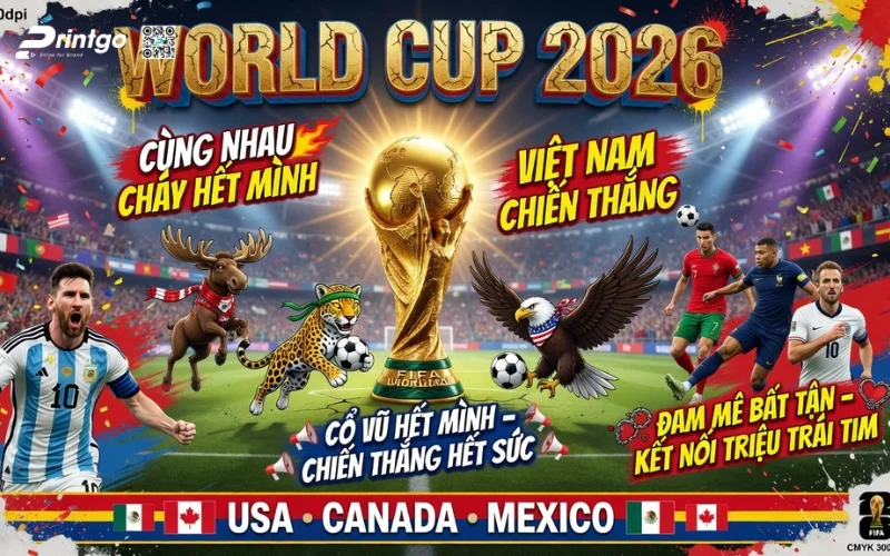 Trọn bộ mẫu băng rôn World Cup 2026 file in ấn