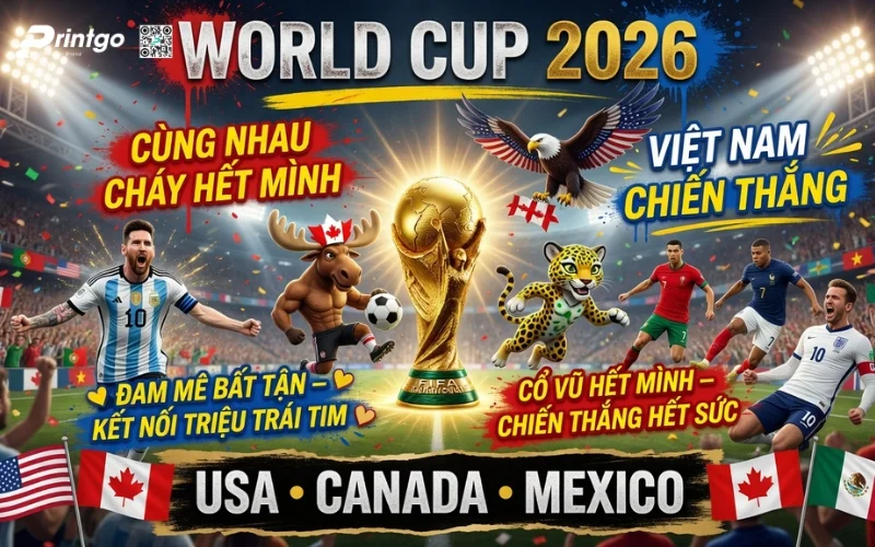 Trọn bộ mẫu băng rôn World Cup 2026 file in ấn