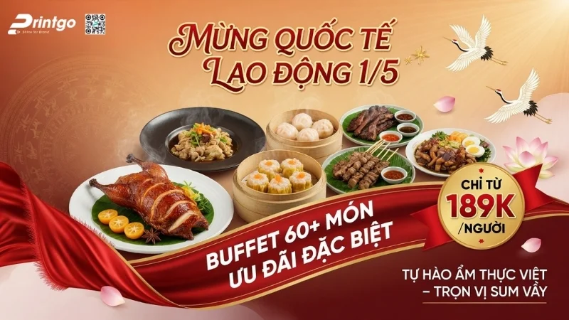 Mẫu banner 1/5 quốc tế lao động cho ngành F&B