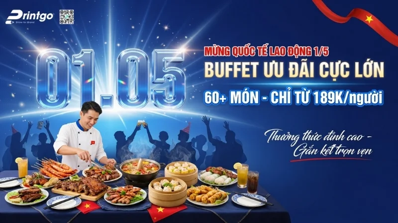 Mẫu banner 1/5 quốc tế lao động cho ngành F&B