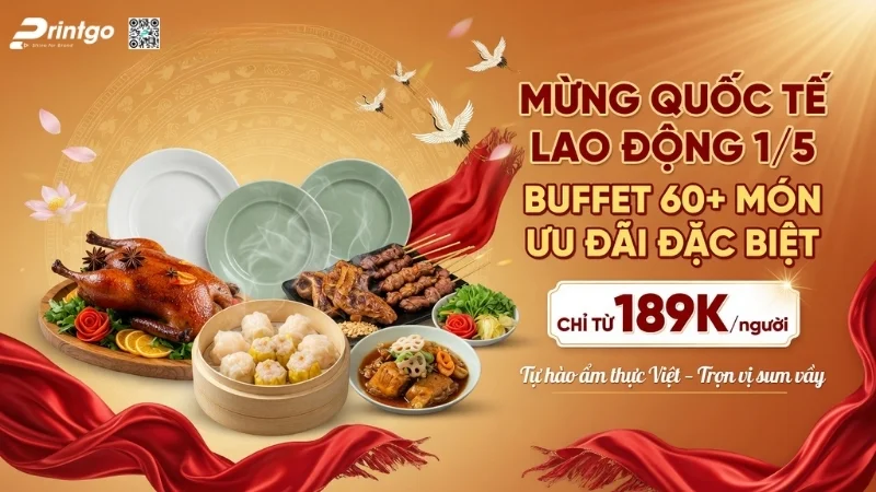 Mẫu banner 1/5 quốc tế lao động cho ngành F&B