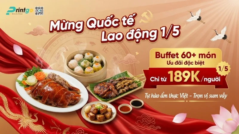 Mẫu banner 1/5 quốc tế lao động cho ngành F&B
