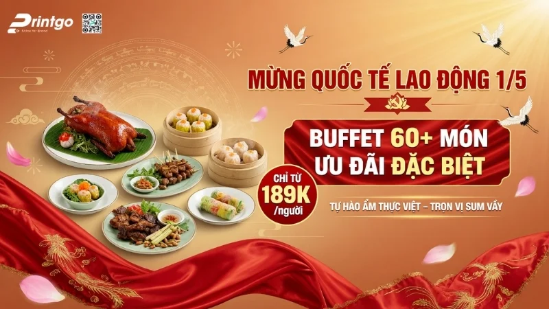 Mẫu banner 1/5 quốc tế lao động cho ngành F&B
