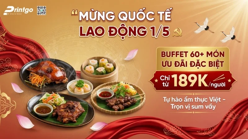Mẫu banner 1/5 quốc tế lao động cho ngành F&B