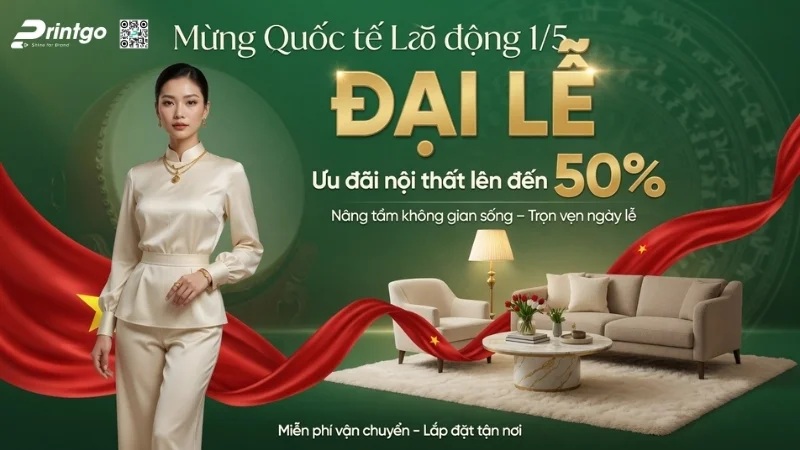 Bộ banner 1/5 quốc tế lao động cho ngành nội thất