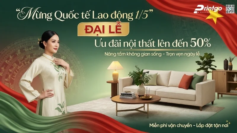 Bộ banner 1/5 quốc tế lao động cho ngành nội thất