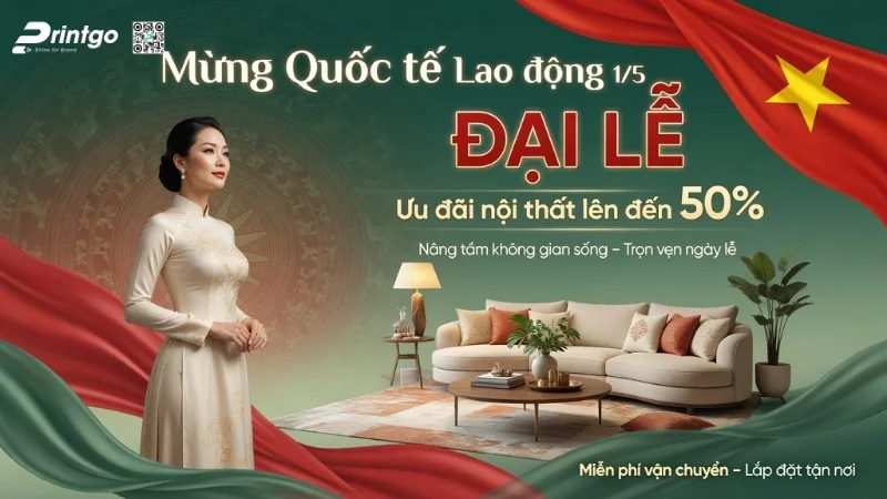 Bộ banner 1/5 quốc tế lao động cho ngành nội thất