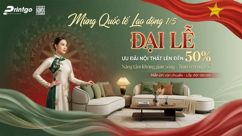Bộ banner 1/5 quốc tế lao động cho ngành nội thất