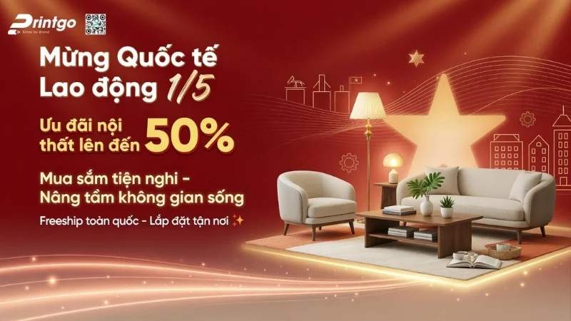 Bộ banner 1/5 quốc tế lao động cho ngành nội thất