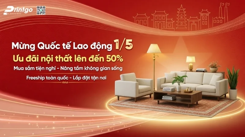 Bộ banner 1/5 quốc tế lao động cho ngành nội thất