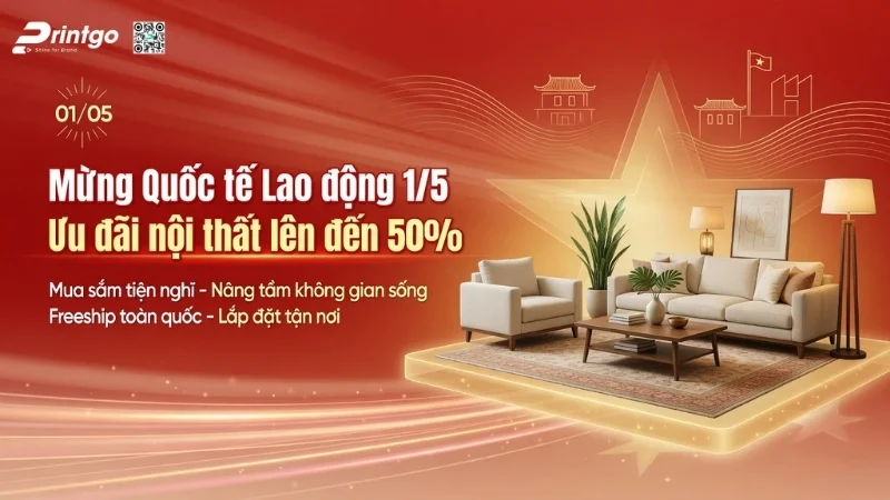 Bộ banner 1/5 quốc tế lao động cho ngành nội thất