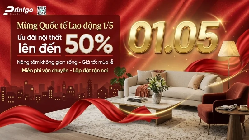 Bộ banner 1/5 quốc tế lao động cho ngành nội thất