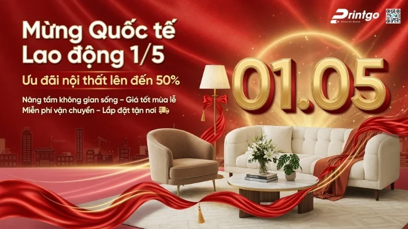 Bộ banner 1/5 quốc tế lao động cho ngành nội thất