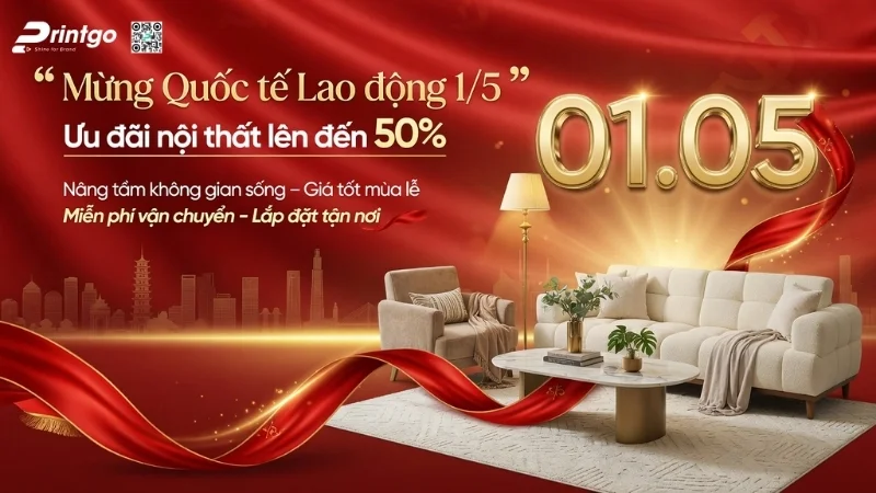 Bộ banner 1/5 quốc tế lao động cho ngành nội thất