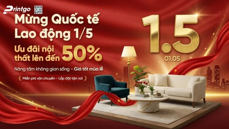 Bộ banner 1/5 quốc tế lao động cho ngành nội thất