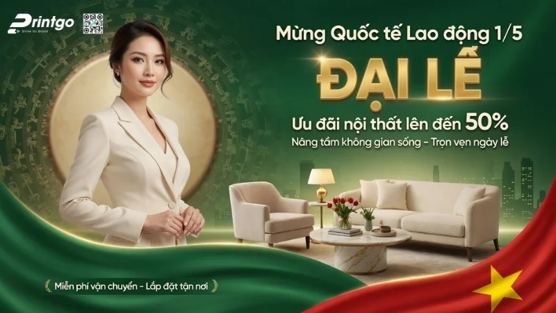 Bộ banner 1/5 quốc tế lao động cho ngành nội thất