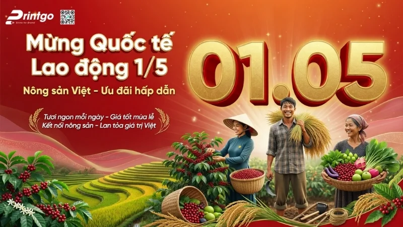 Mẫu banner 1/5 quốc tế lao động cho ngành nông sản