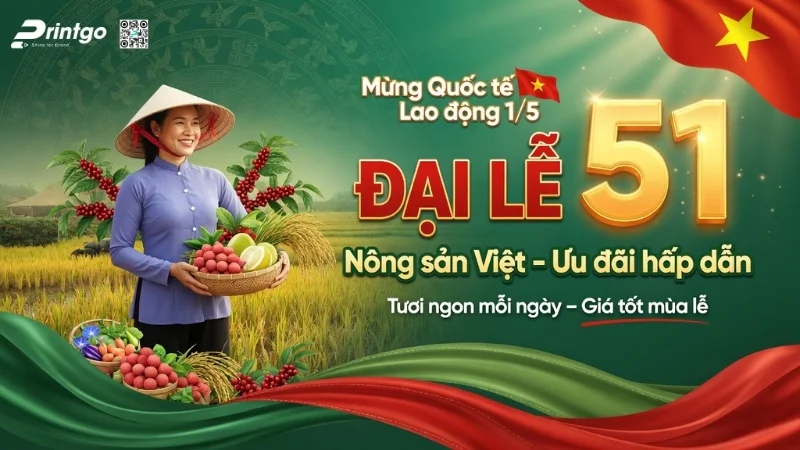 Mẫu banner 1/5 quốc tế lao động cho ngành nông sản