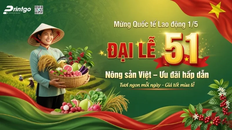 Mẫu banner 1/5 quốc tế lao động cho ngành nông sản