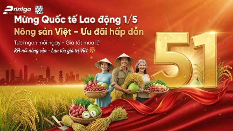 Mẫu banner 1/5 quốc tế lao động cho ngành nông sản