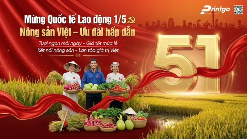 Mẫu banner 1/5 quốc tế lao động cho ngành nông sản