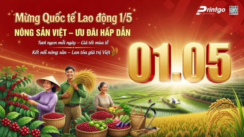 Mẫu banner 1/5 quốc tế lao động cho ngành nông sản