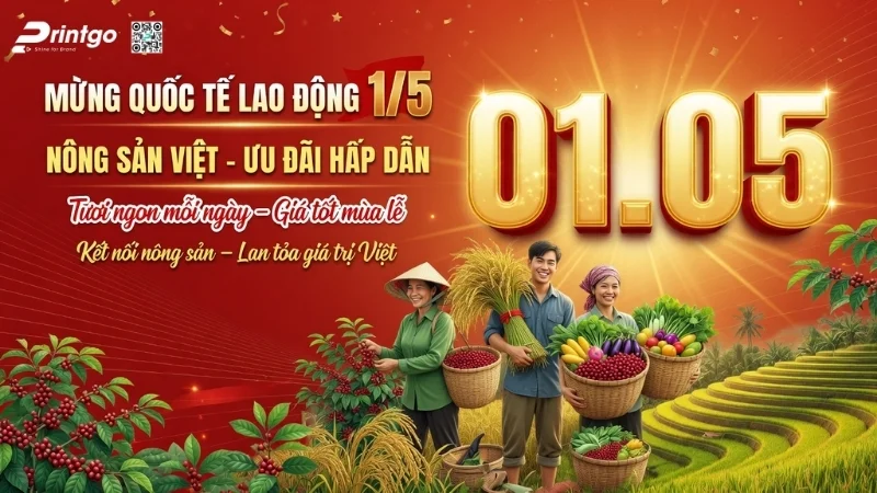 Mẫu banner 1/5 quốc tế lao động cho ngành nông sản