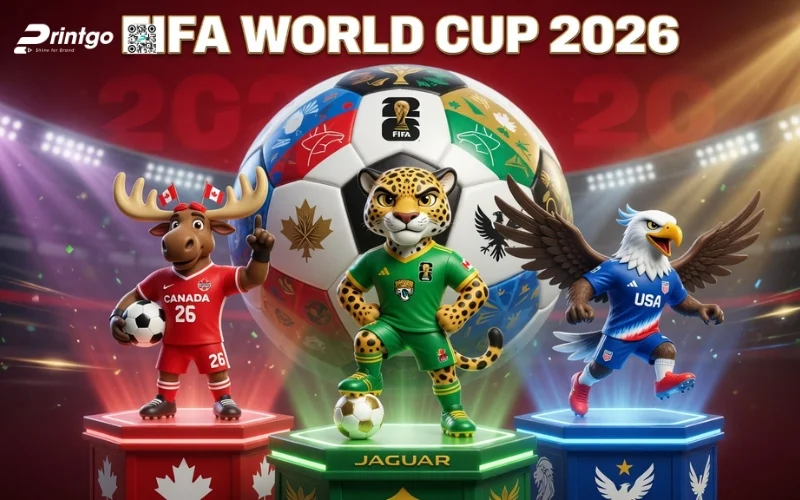 Mẫu banner 3 linh vật World Cup 2026