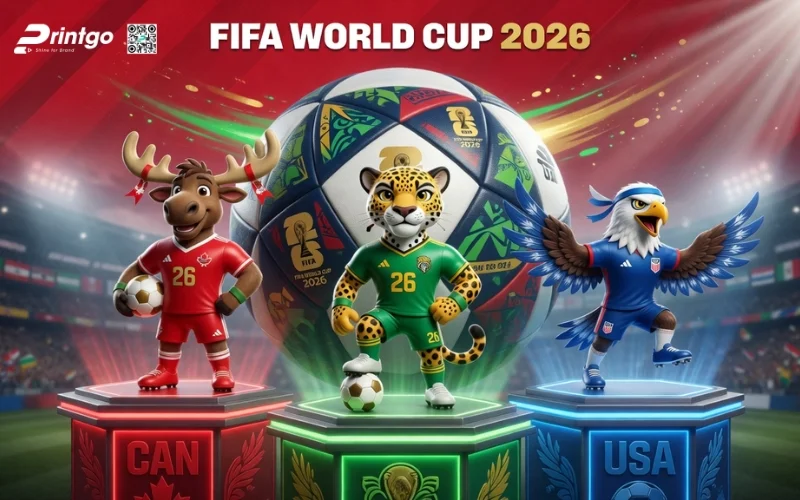 Mẫu banner 3 linh vật World Cup 2026