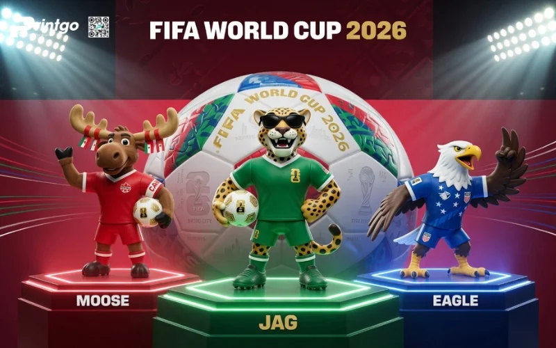 Mẫu banner 3 linh vật World Cup 2026