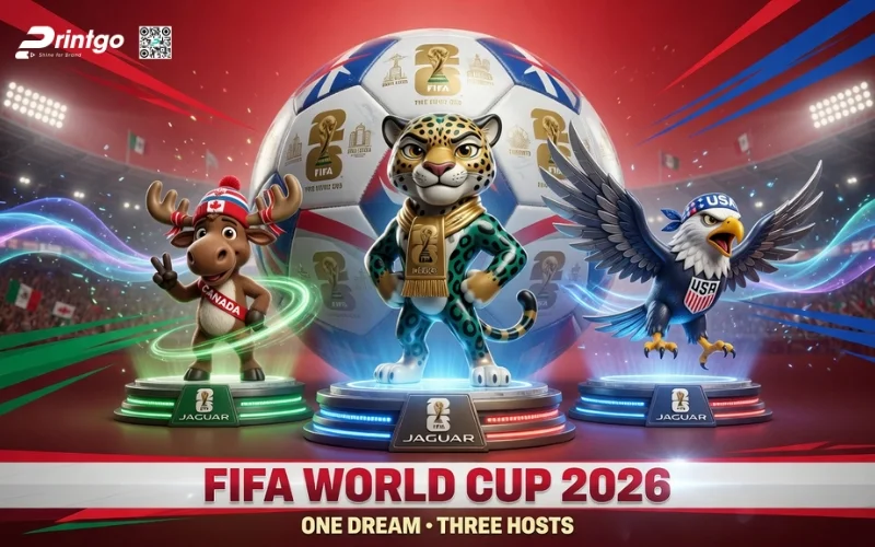 Mẫu banner 3 linh vật World Cup 2026