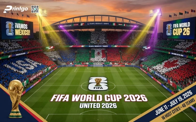Bộ sưu tập banner World Cup 2026 hình ảnh sân bóng