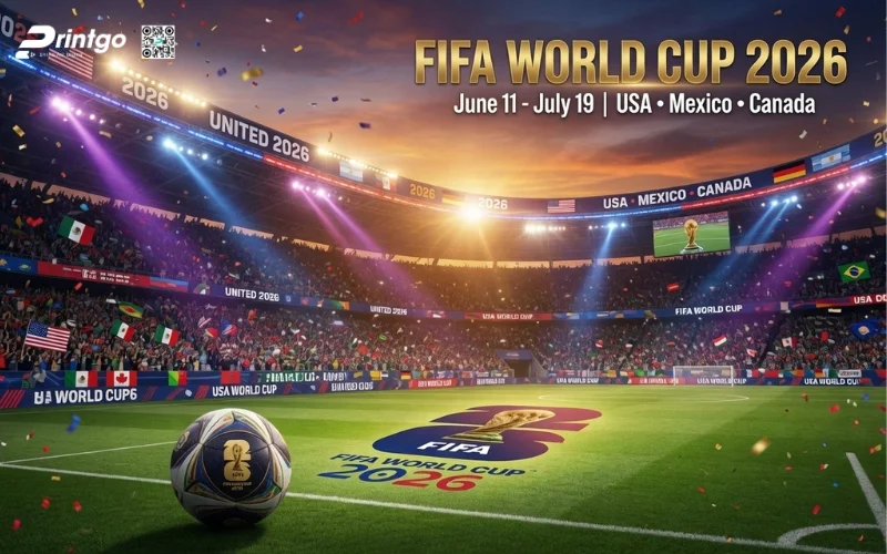 Bộ sưu tập banner World Cup 2026 hình ảnh sân bóng
