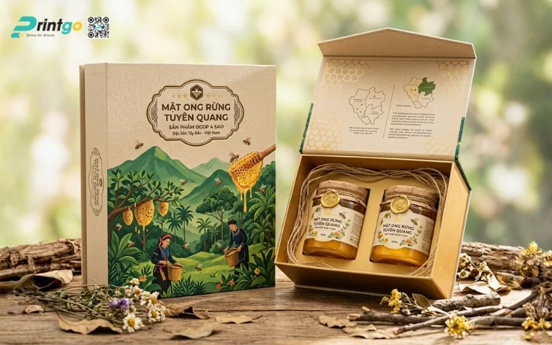 Mẫu bao bì trà & bao bì mật ong Tuyên Quang