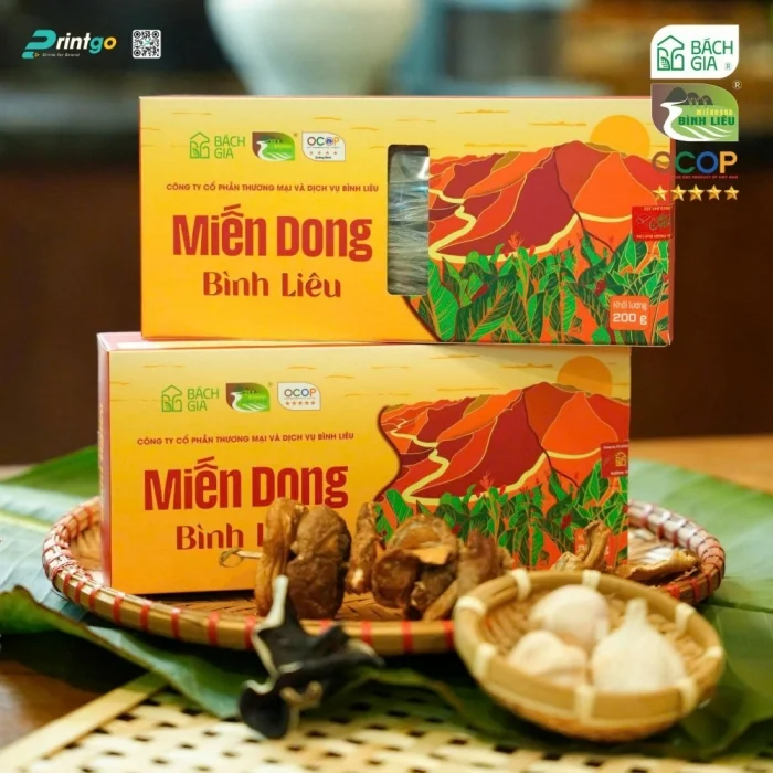 Một số hình ảnh thương hiệu Miến dong Bình Liêu với bao bì mới tham gia hội chợ Nông sản OCOP