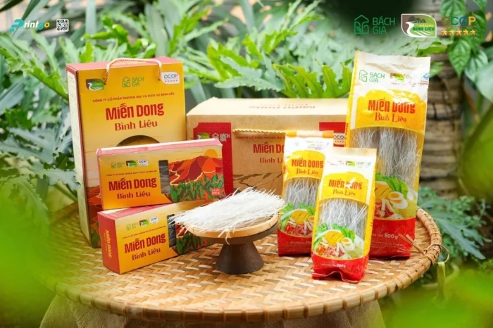 Bao bì Miến dong Bình Liêu giúp sản phẩm trở thành món quà biếu tặng dịp lễ tết